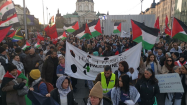 Protesters in Sweden denounce Western arms support to Israel